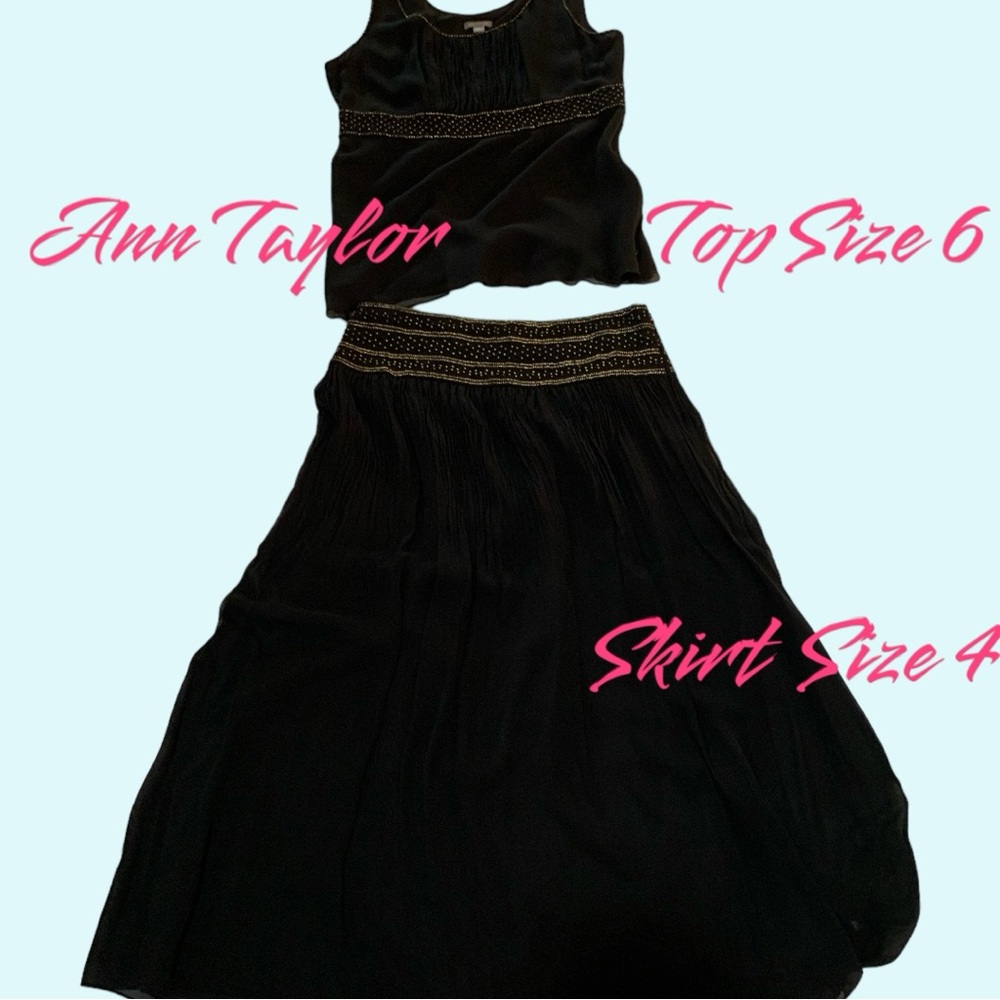 Two piece chiffon Ann Taylor outfit.
